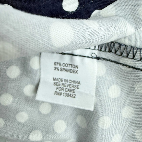 MODCLOTH‎ Polka Dot A-Line Knee Length Skirt Size MEDIUM Womens Navy White - Picture 6 of 7